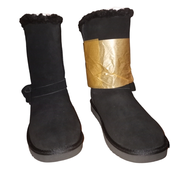 koolaburra by ugg black Faux Fur Short Boots - - Picture 5 of 11